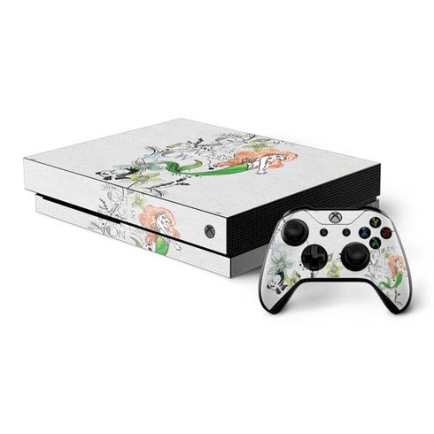 Disney The Little Mermaid Ariel and Flounder Art Xbox One X Bundle Skin