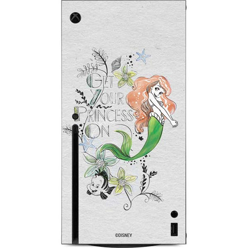 Disney The Little Mermaid Ariel and Flounder Art Xbox Series X Console Skin