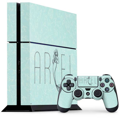 Disney The Little Mermaid Ariel Daydreamer Art PS4 Console and Controller Bundle Skin