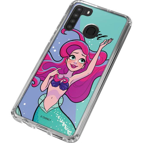 Disney Princess Ariel Art Galaxy A21 Clear Case