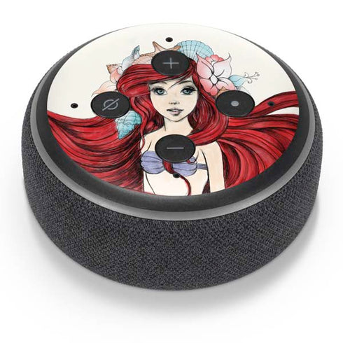 Disney The Little Mermaid Ariel Illustration Amazon Echo Dot Skin