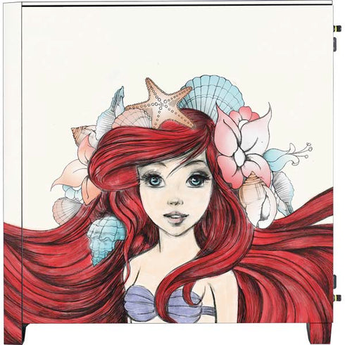 Disney The Little Mermaid Ariel Illustration Corsair 4000D Tempered Glass Mid-Tower ATX Case Skin