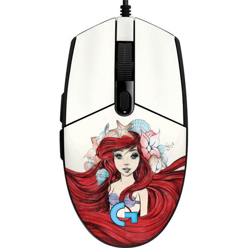 Disney The Little Mermaid Ariel Illustration G203 Prodigy RGB Wired Gaming Mouse Skin