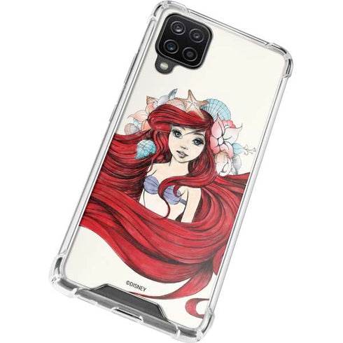 Disney The Little Mermaid Ariel Illustration Galaxy A12 Clear Case