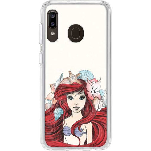 Disney The Little Mermaid Ariel Illustration Galaxy A20 Clear Case