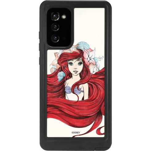 Disney The Little Mermaid Ariel Illustration Galaxy Note20 5G Waterproof Case