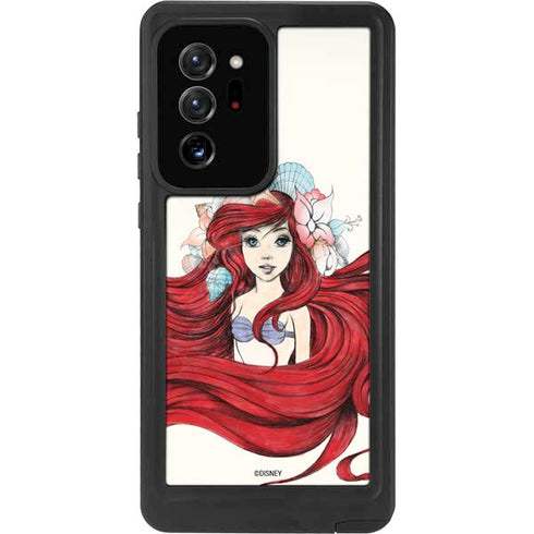 Disney The Little Mermaid Ariel Illustration Galaxy Note20 Ultra 5G Waterproof Case