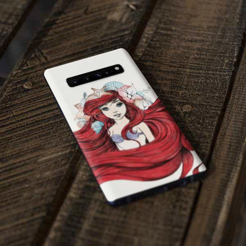 Disney The Little Mermaid Ariel Illustration Galaxy S10 Skin