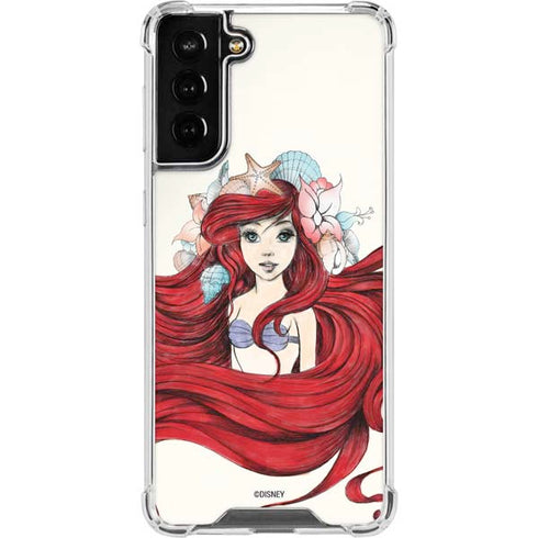 Disney The Little Mermaid Ariel Illustration Galaxy S21 FE Clear Case