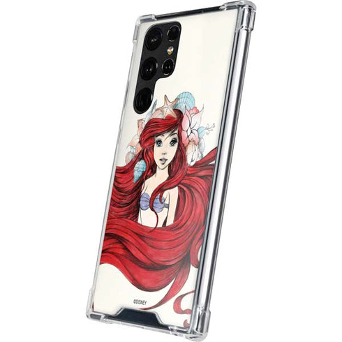 Disney The Little Mermaid Ariel Illustration Galaxy S22 Ultra Clear Case