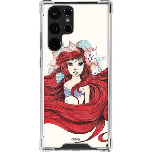 Disney The Little Mermaid Ariel Illustration Galaxy S24 Ultra Clear Case