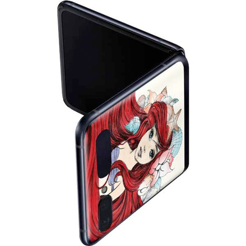 Disney The Little Mermaid Ariel Illustration Galaxy Z Flip Skin