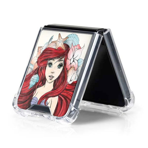 Disney The Little Mermaid Ariel Illustration Galaxy Z Flip5 5G Clear Case