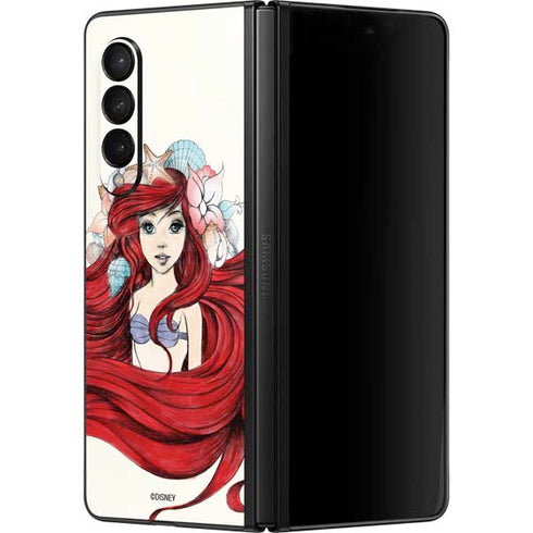 Disney The Little Mermaid Ariel Illustration Galaxy Z Fold3 5G Skin