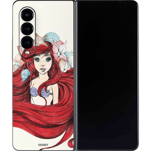 Disney The Little Mermaid Ariel Illustration Galaxy Z Fold4 5G Skin