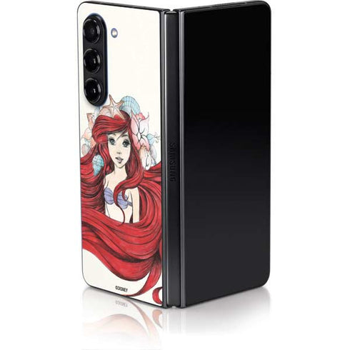 Disney The Little Mermaid Ariel Illustration Galaxy Z Fold5 5G Skin