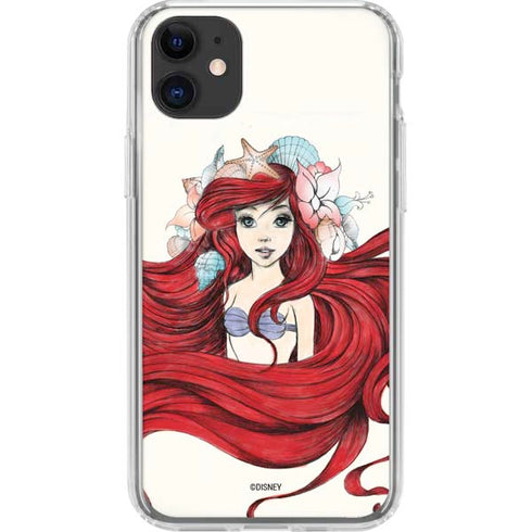 Disney The Little Mermaid Ariel Illustration iPhone 11 Clear Case