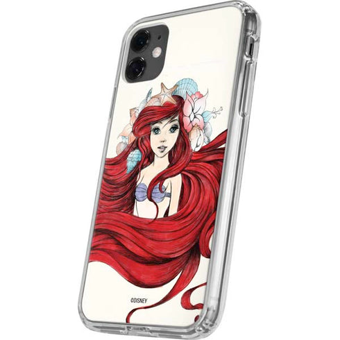 Disney The Little Mermaid Ariel Illustration iPhone 11 Clear Case