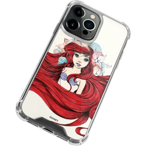 Disney The Little Mermaid Ariel Illustration iPhone 14 Pro Clear Case