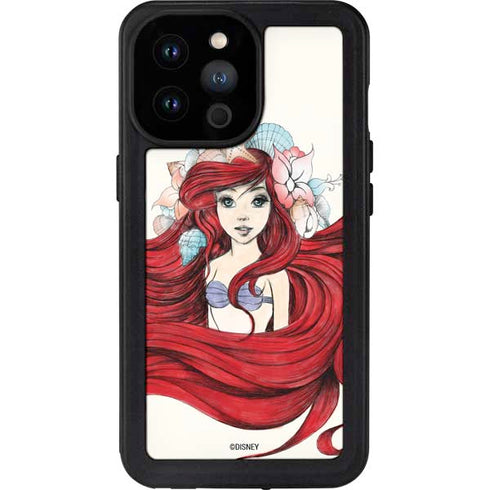 Disney The Little Mermaid Ariel Illustration iPhone 14 Pro Max Waterproof Case