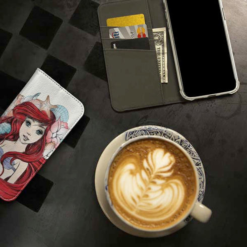 Disney The Little Mermaid Ariel Illustration iPhone 15 Plus Folio Case