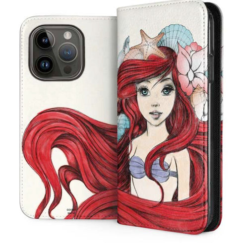 Disney The Little Mermaid Ariel Illustration iPhone 15 Pro Folio Case
