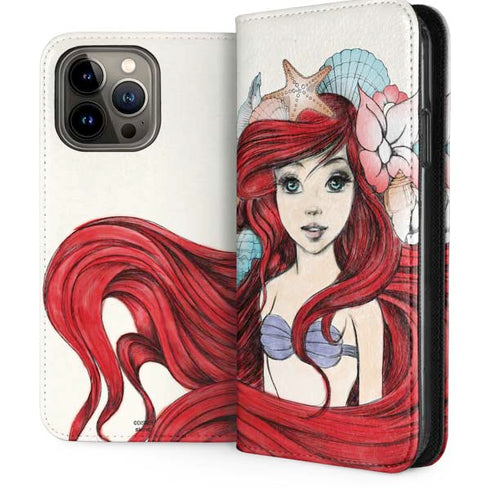 Disney The Little Mermaid Ariel Illustration iPhone 15 Pro Max Folio Case