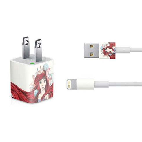 Disney The Little Mermaid Ariel Illustration iPhone Charger (5W USB) Skin