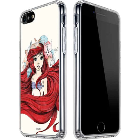 Disney The Little Mermaid Ariel Illustration iPhone SE (2nd & 3rd Gen) Clear Case
