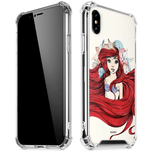 Disney The Little Mermaid Ariel Illustration iPhone XS Max Clear Case