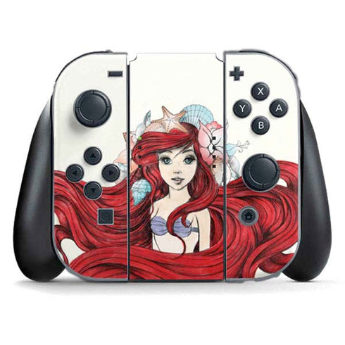 Disney The Little Mermaid Ariel Illustration Nintendo Switch (2017-2021) Joy-Con Controller Skin