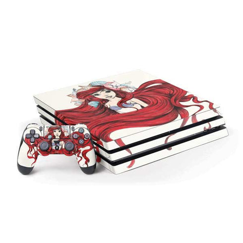 Disney The Little Mermaid Ariel Illustration PS4 Pro Bundle Skin