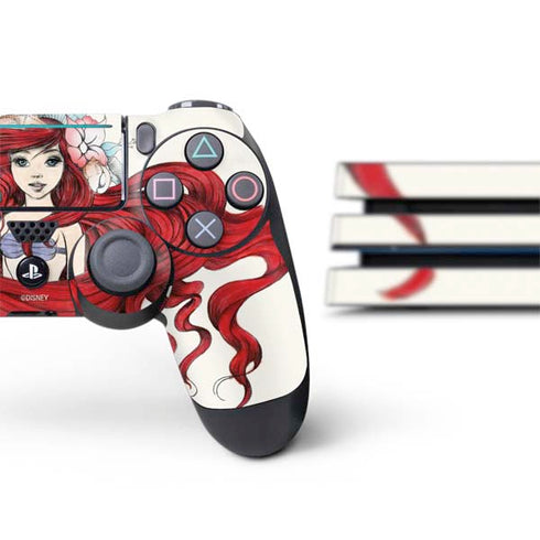 Disney The Little Mermaid Ariel Illustration PS4 Pro Bundle Skin