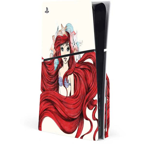 Disney The Little Mermaid Ariel Illustration PS5 Slim Disk Console Skin