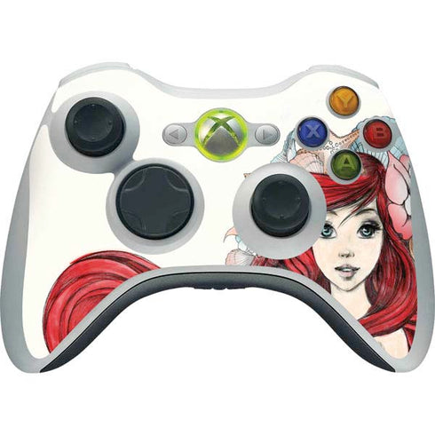 Disney The Little Mermaid Ariel Illustration Xbox 360 Wireless Controller Skin