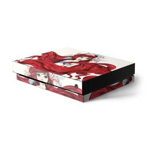 Disney The Little Mermaid Ariel Illustration Xbox One X Console Skin