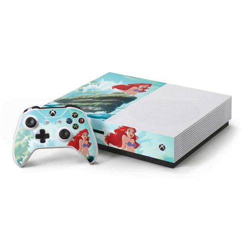 Disney The Little Mermaid Ariel Part of Your World Xbox One S Console and Controller Bundle Skin