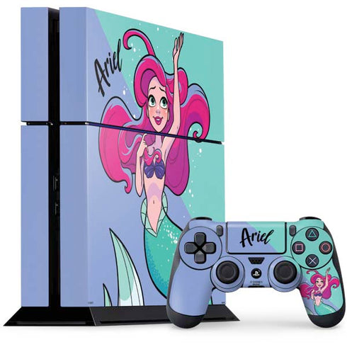 Disney Princess Ariel Art PS4 Console and Controller Bundle Skin