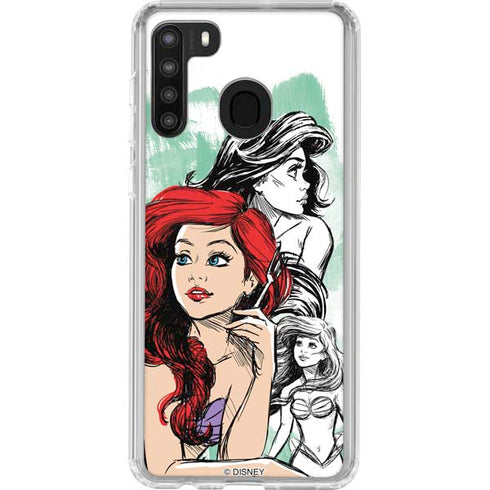 Disney Princess Ariel Sketch Art Galaxy A21 Clear Case