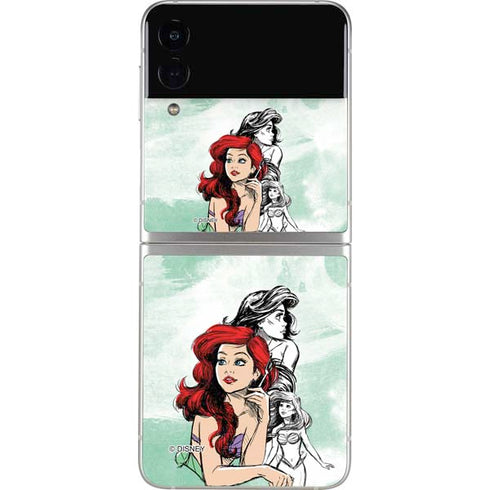 Disney Princess Ariel Sketch Art Galaxy Z Flip3 5G Skin