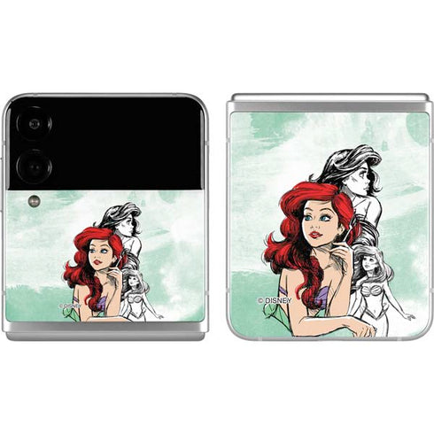 Disney Princess Ariel Sketch Art Galaxy Z Flip4 5G Skin