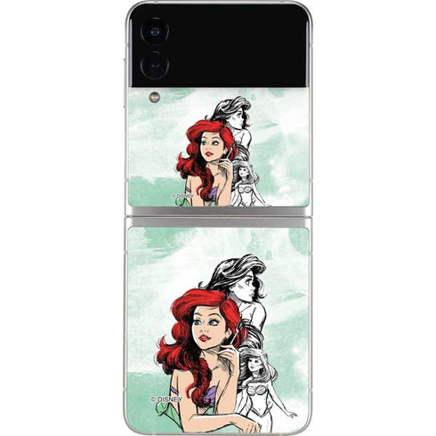 Disney Princess Ariel Sketch Art Galaxy Z Flip4 5G Skin