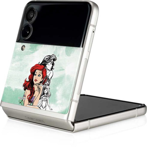 Disney Princess Ariel Sketch Art Galaxy Z Flip4 5G Skin