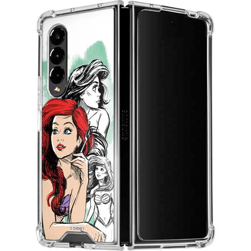 Disney Princess Ariel Sketch Art Galaxy Z Fold4 5G Clear Case