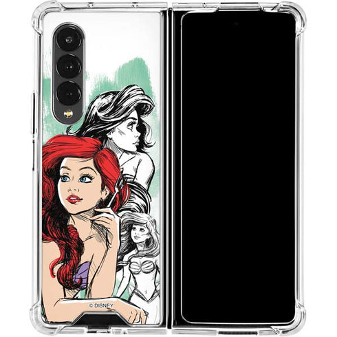 Disney Princess Ariel Sketch Art Galaxy Z Fold4 5G Clear Case