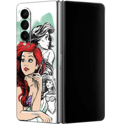 Disney Princess Ariel Sketch Art Galaxy Z Fold4 5G Skin
