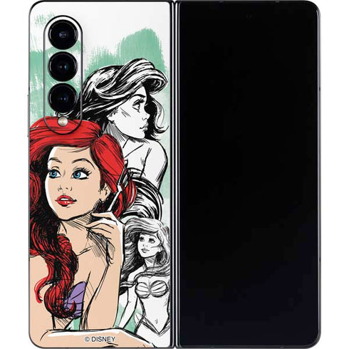 Disney Princess Ariel Sketch Art Galaxy Z Fold4 5G Skin