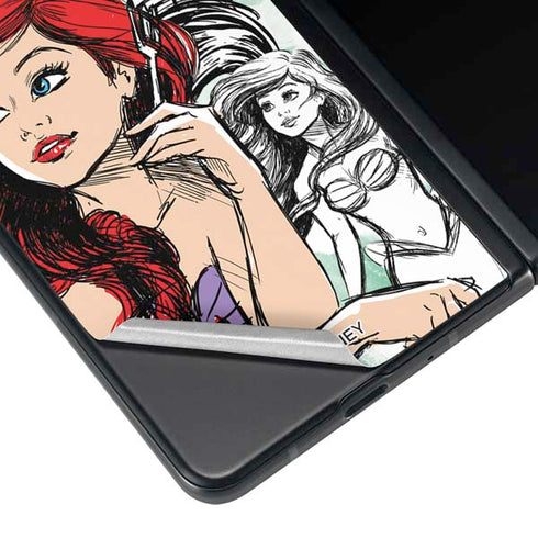 Disney Princess Ariel Sketch Art Galaxy Z Fold4 5G Skin