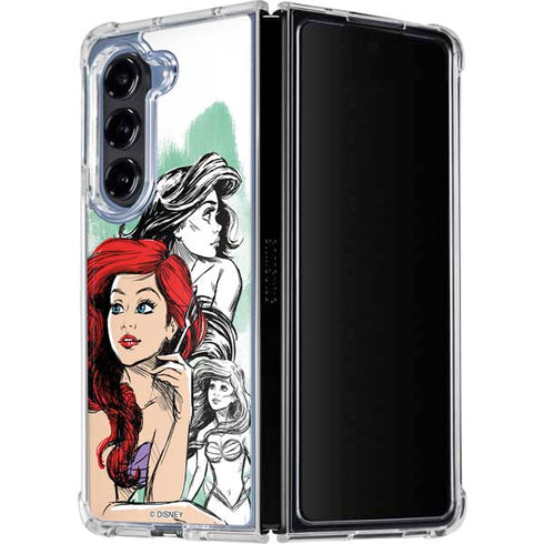Disney Princess Ariel Sketch Art Galaxy Z Fold5 5G Clear Case