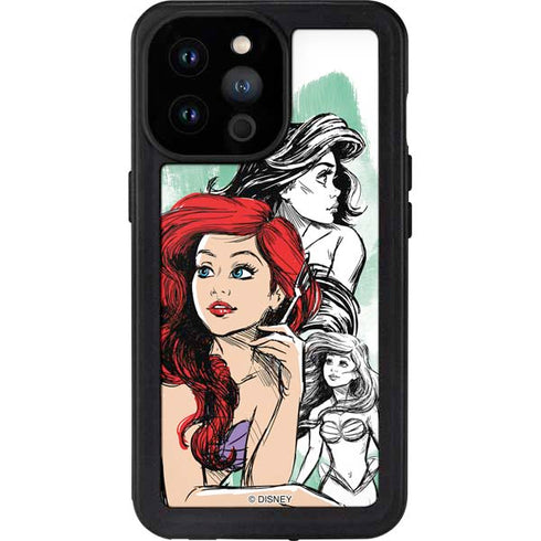 Disney Princess Ariel Sketch Art iPhone 14 Pro Max Waterproof Case